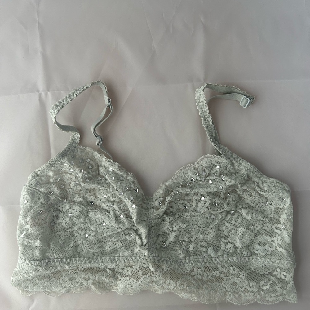 Victoria's Secret Lace Bralette - Light Gray